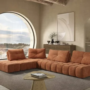 canape terracotta angle tissus