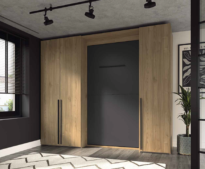 lit escamotable armoire imitation bois