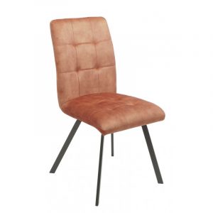chaise velours cuivre teracota