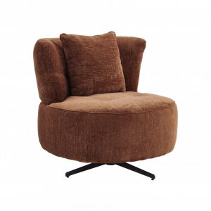 fauteuil rotatif de salon en tissu terracotta