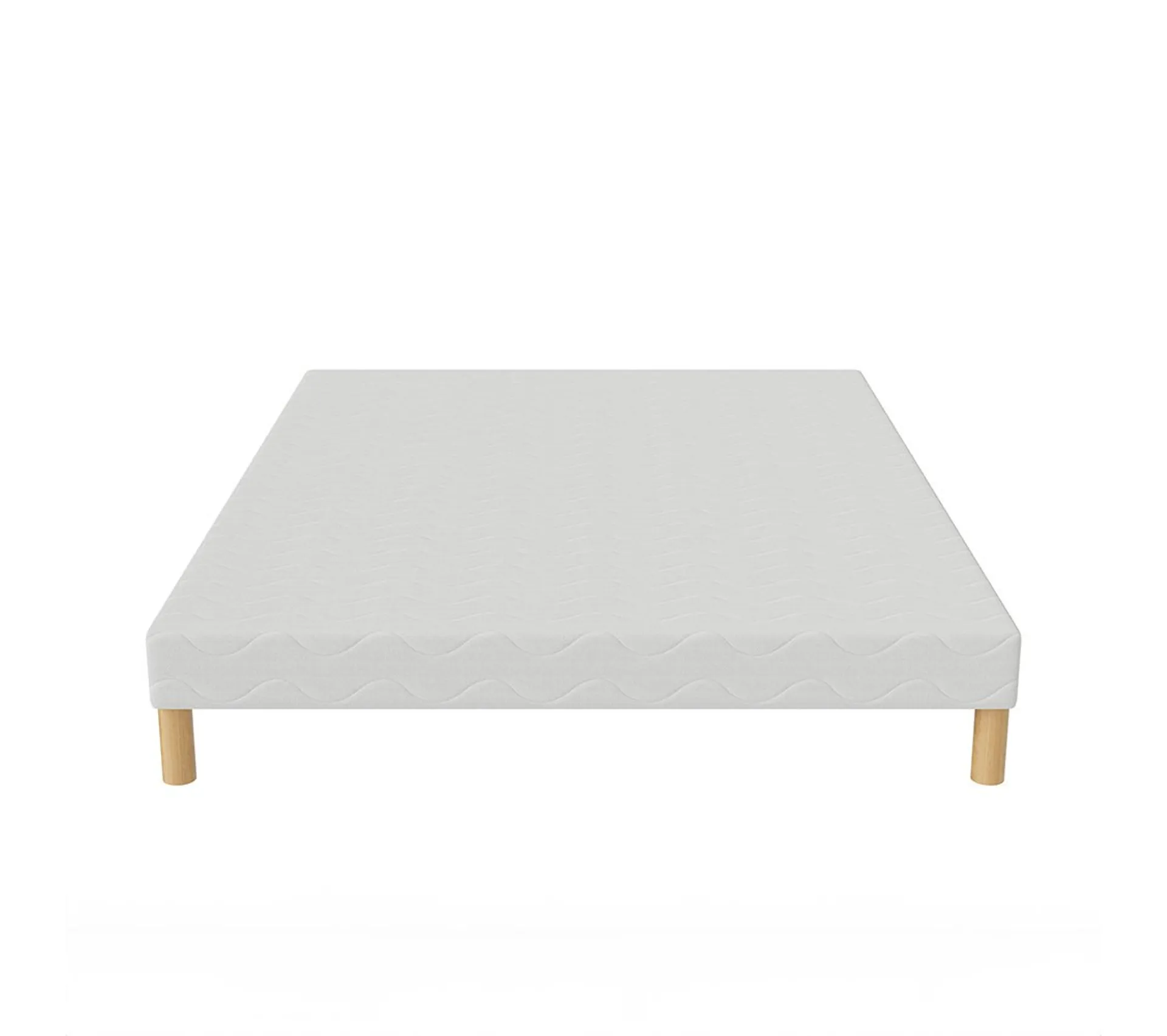 sommier tapissier eurobox blanc, tissus blanc antidérapant et bois certifié PEFC