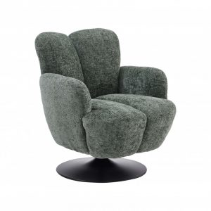 fauteuil rotatif confort en tissu vert