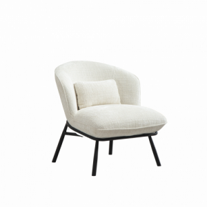 fauteuil de salon simple et moderne en tissu blanc