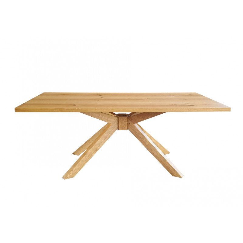 table avec plateau et pieds en bois massif