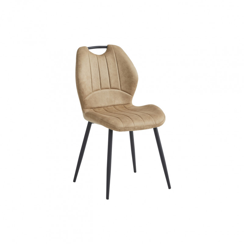 chaise avec poignee tissus microfibre beige
