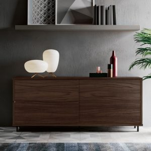 buffet agencement surmesure bois fonce