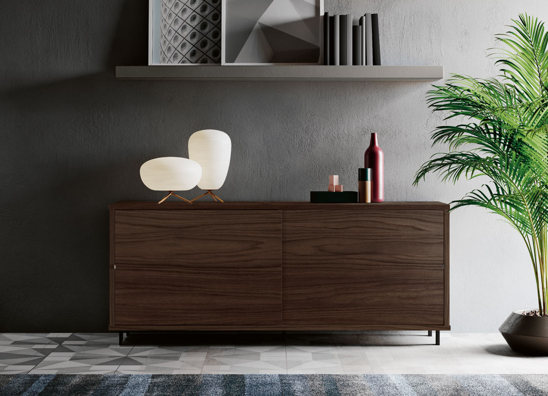 buffet agencement surmesure bois fonce