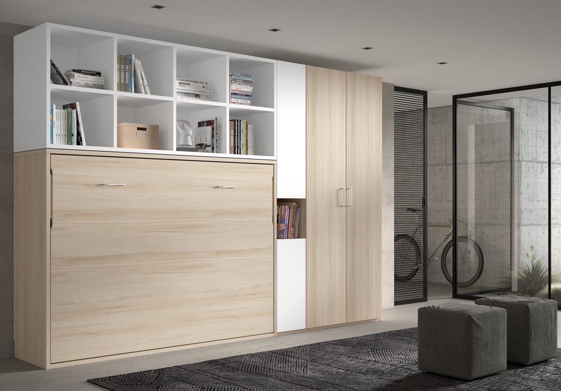 armoire lit escamotable 140x190cm