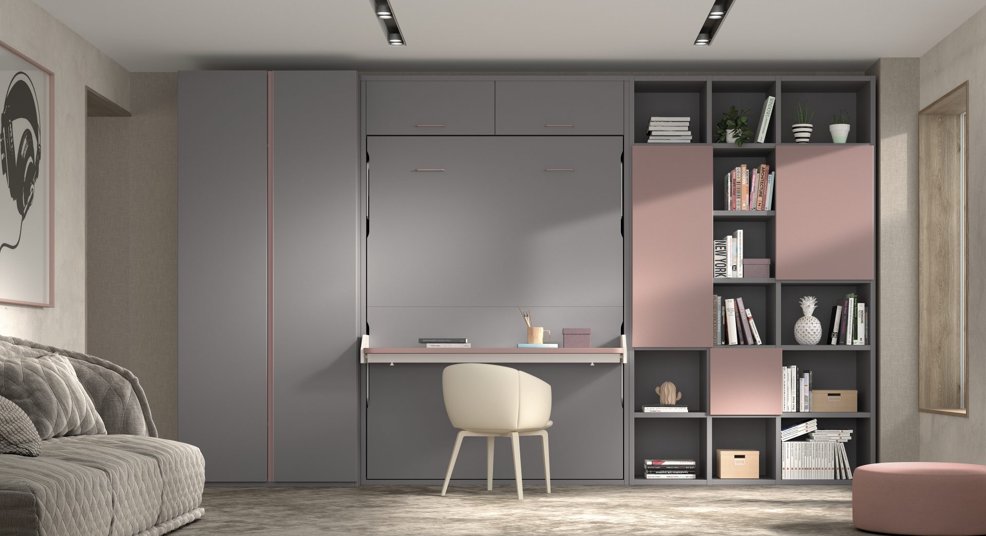 bureau lit rabatable pour chambre