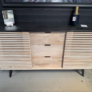 buffet en bois massif porte coulissante