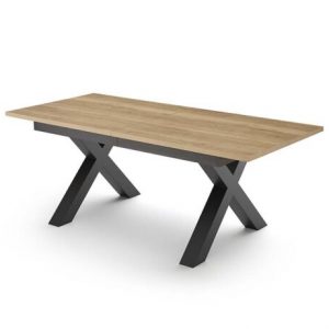 table fermer pied croix massif extensible