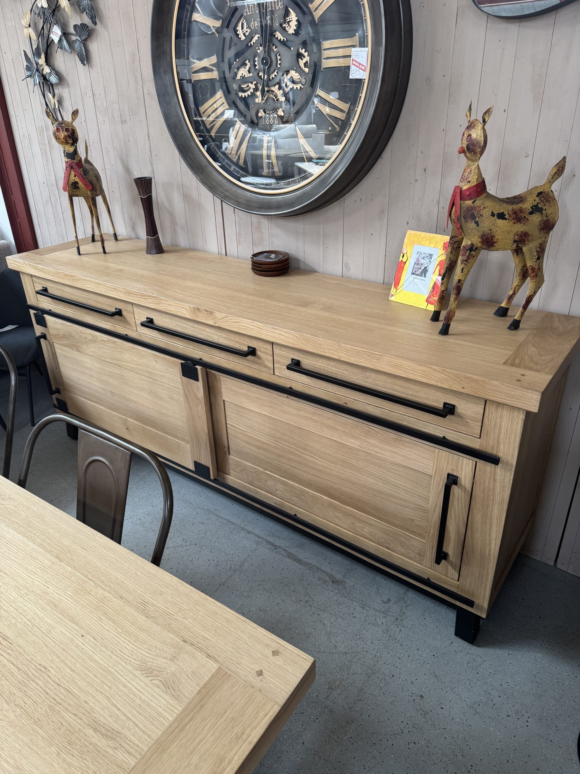 buffet en bois massif effet rustique