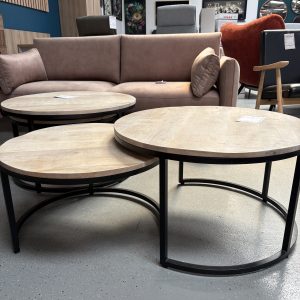 table basse gigogne en bois pieds metal