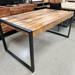 table bois massif manguier pieds metal