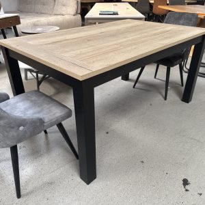 table chene hallifax nature pieds noir chene massif
